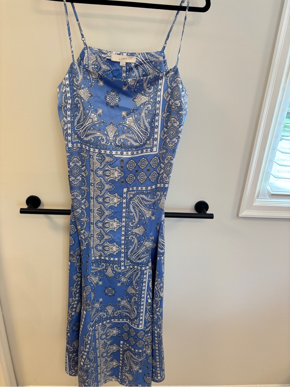LOFT NWT Blue Paisley Slip Maxi Dress